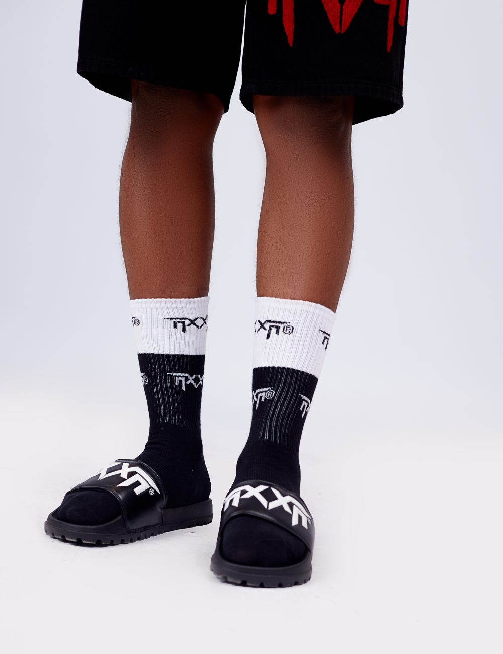 NXXN Lug Sole Slide Sandals (Black) - Image 2