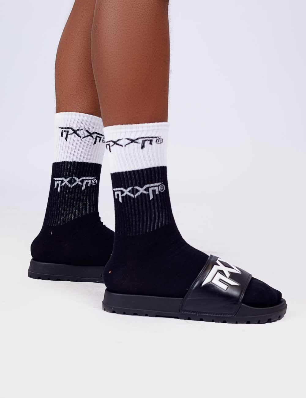 NXXN Lug Sole Slide Sandals (Black)